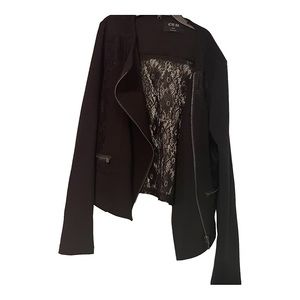 Black long sleeve lace back jacket